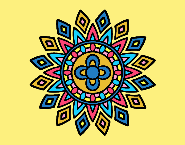 Coloring page Mandala flashes painted byJessicaB