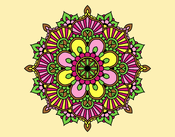 Coloring page Mandala floral flash painted byJessicaB