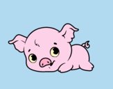 Coloring page Baby piggy painted byLornaAnia