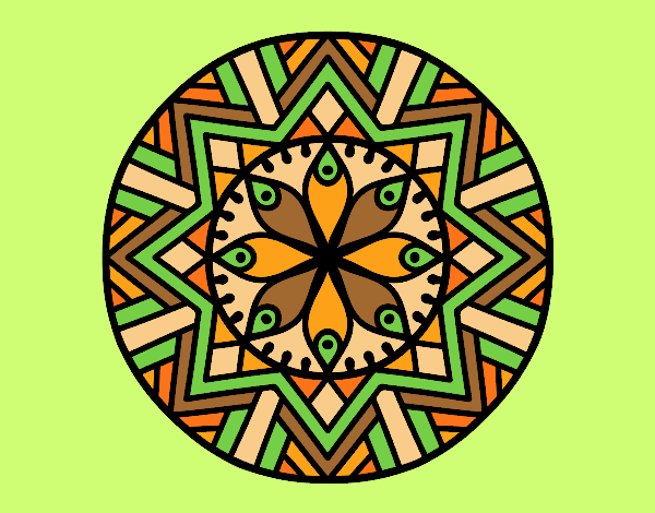 Coloring page Mandala bamboo flower painted byJessicaB