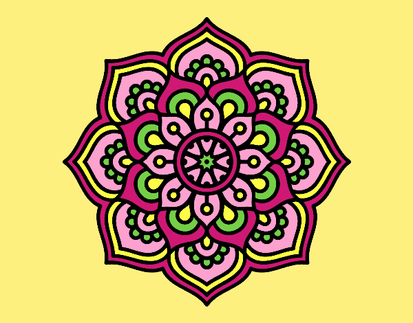 Coloring page Mandala concentration flower painted byJessicaB