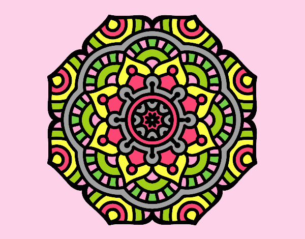 Coloring page Mandala conceptual flower painted byJessicaB