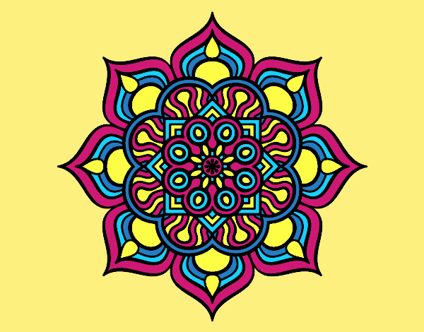 Coloring page Mandala flower of fire painted byJessicaB