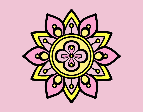 Coloring page Mandala lotus flower painted byJessicaB