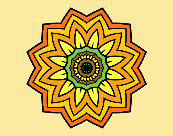 Coloring page Flower mandala of sunflower painted byJessicaB