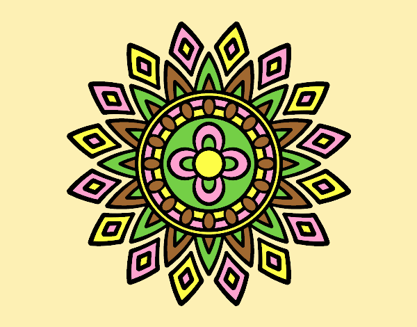 Coloring page Mandala flashes painted byAnitaR