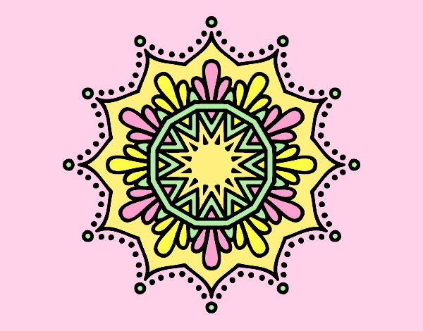 Coloring page Snow flower mandala painted byJessicaB