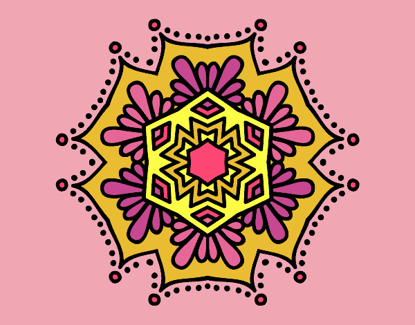 Coloring page Symmetrical flower mandala painted byJessicaB