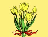 Coloring page Tulips with a bow painted byAnitaR