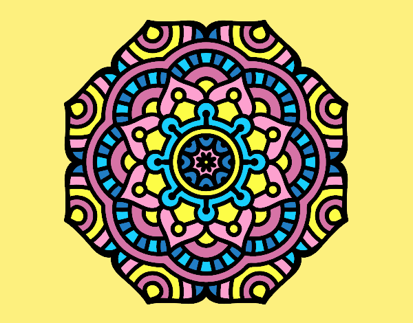Coloring page Mandala conceptual flower painted byAnitaR