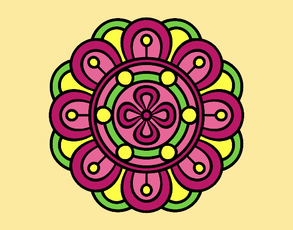 Coloring page Mandala creative flower painted byAnitaR