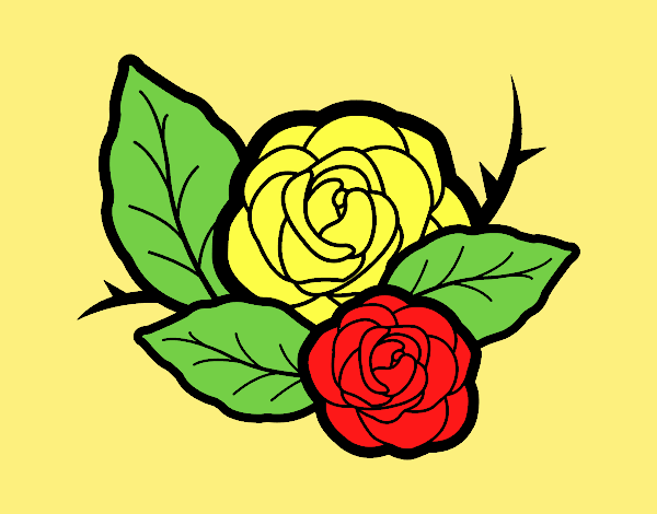 Coloring page Two roses painted byAnitaR