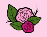 Coloring page Two roses painted byLornaAnia