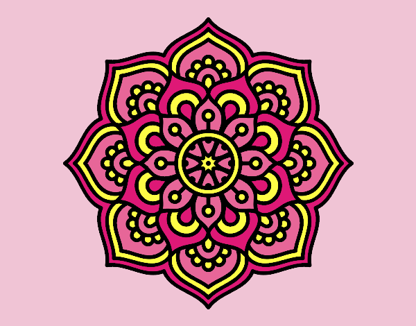 Coloring page Mandala concentration flower painted byAnitaR
