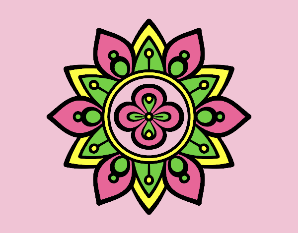 Coloring page Mandala lotus flower painted byAnitaR