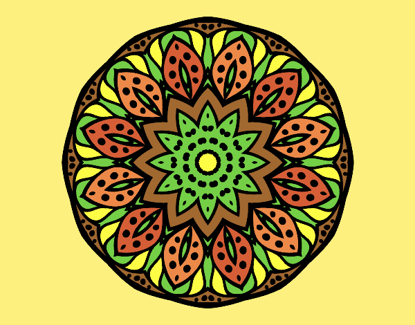 Coloring page Mandala of nature painted byJessicaB
