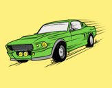Coloring page Mustang retro style painted byAnitaR