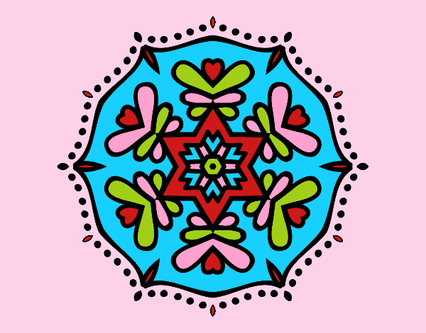 Coloring page Symmetric mandala painted byJessicaB