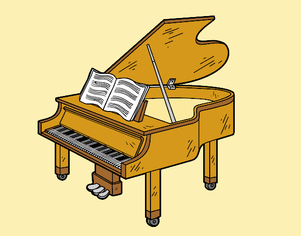 Coloring page A grand piano open painted byLornaAnia