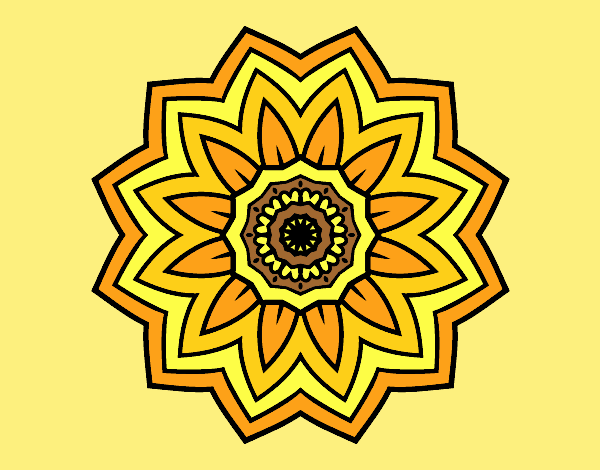 Coloring page Flower mandala of sunflower painted byAnitaR
