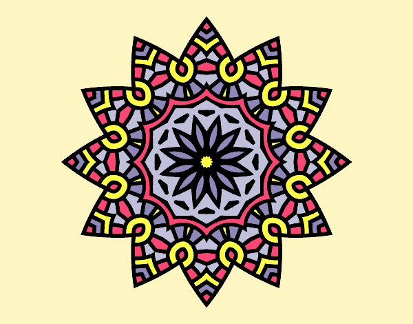Coloring page Mandala flowery star painted byAnitaR