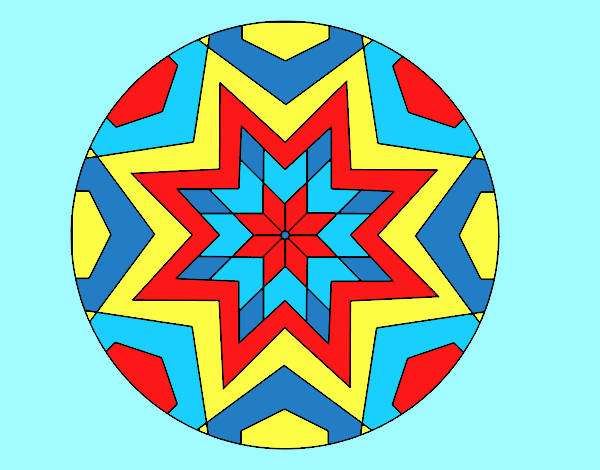 Coloring page Mandala star mosaic painted byJessicaB