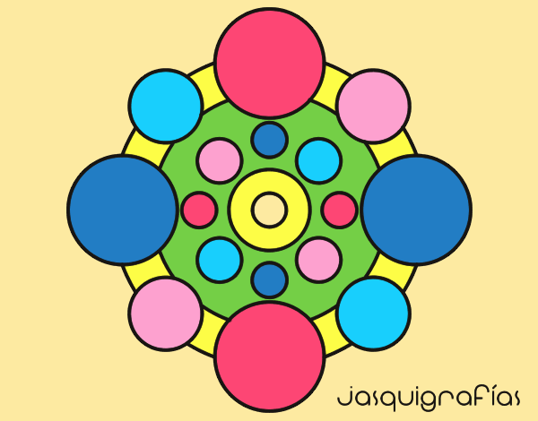 Coloring page Mandala with round painted byLornaAnia
