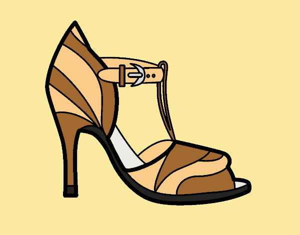 Coloring page High heel shoe with uncovered tip painted byJessicaB