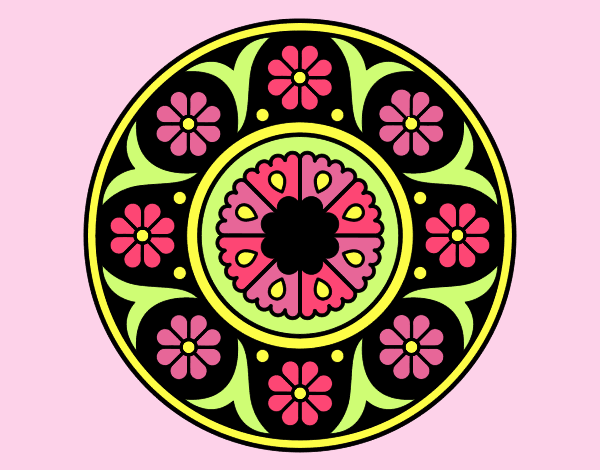 Coloring page Mandala flower painted byJessicaB