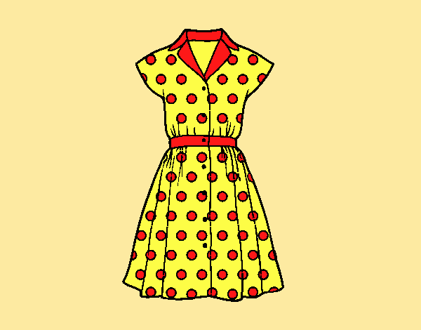 Coloring page Pinup dress painted byLornaAnia