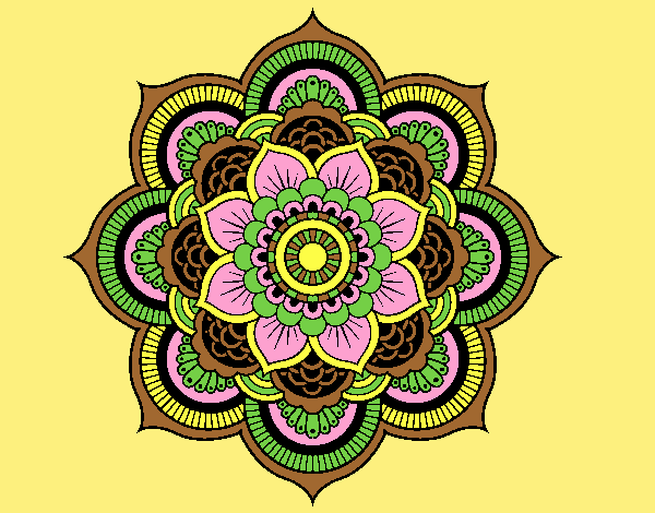 Coloring page Mandala oriental flower painted byJessicaB