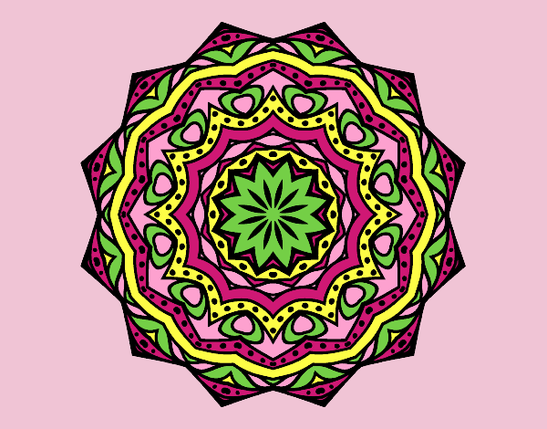Coloring page Mandala with stratum painted byJessicaB