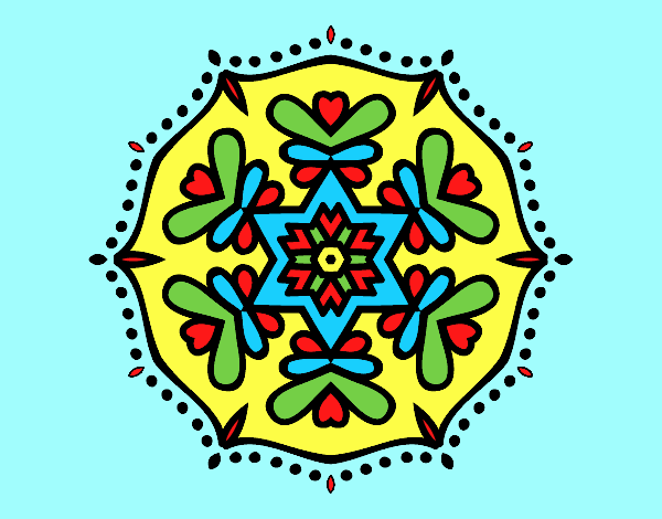 Coloring page Symmetric mandala painted byAnitaR