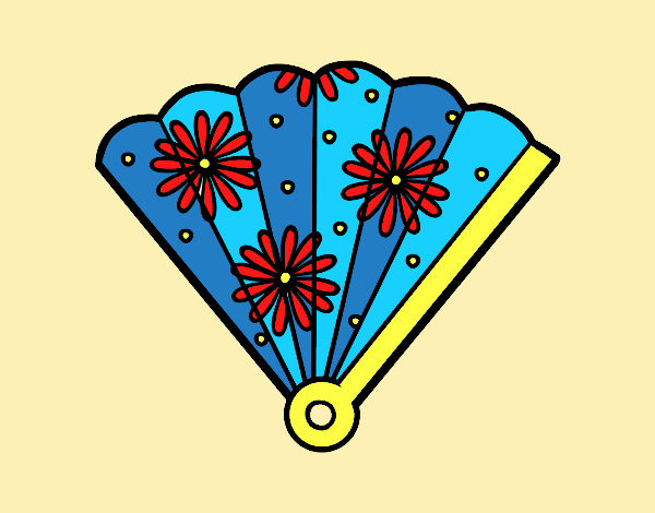 Coloring page Spanish hand fan painted byLornaAnia