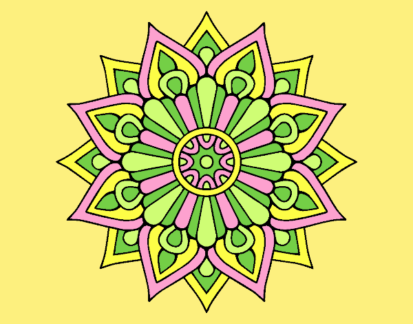 Coloring page A floral flash mandala painted byLornaAnia