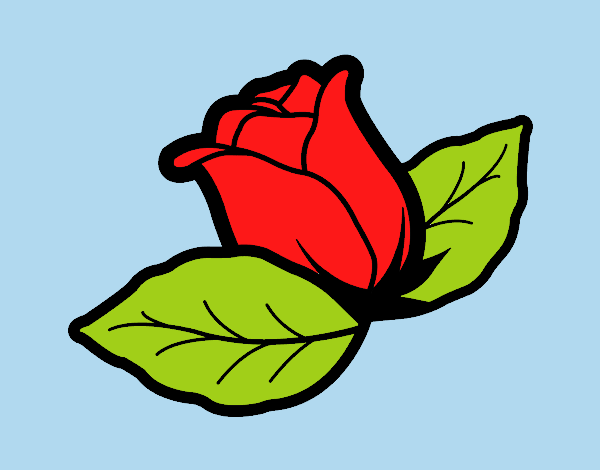 Coloring page Rose with leaves painted byJessicaB