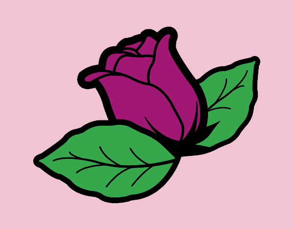 Coloring page Rose with leaves painted byJessicaB
