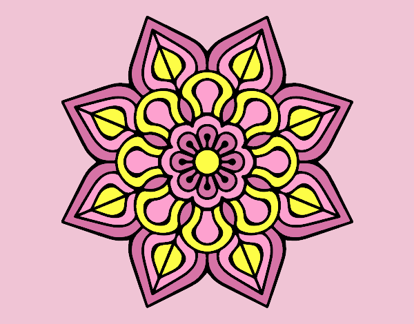 Coloring page Simple flower mandala painted byLornaAnia