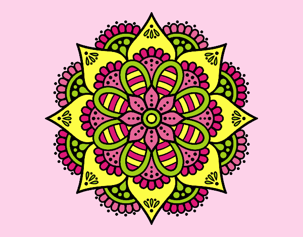Coloring page Spring flower mandala painted byLornaAnia