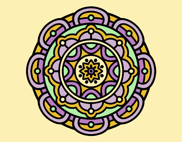 Coloring page Mandala for mental relaxation painted byLornaAnia