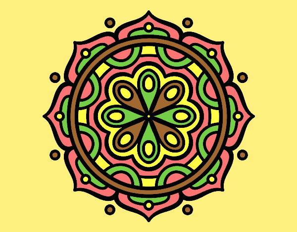 Coloring page Mandala to meditate painted byLornaAnia