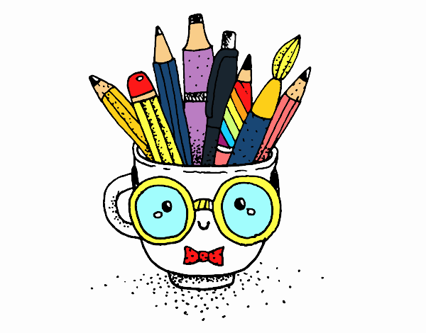 Animated cup with pencils