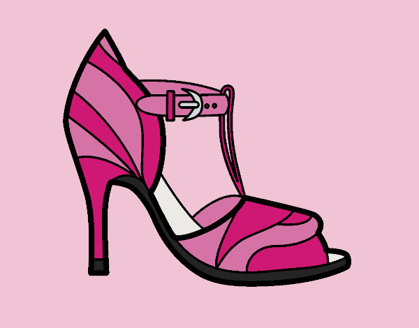 Coloring page High heel shoe with uncovered tip painted byLornaAnia