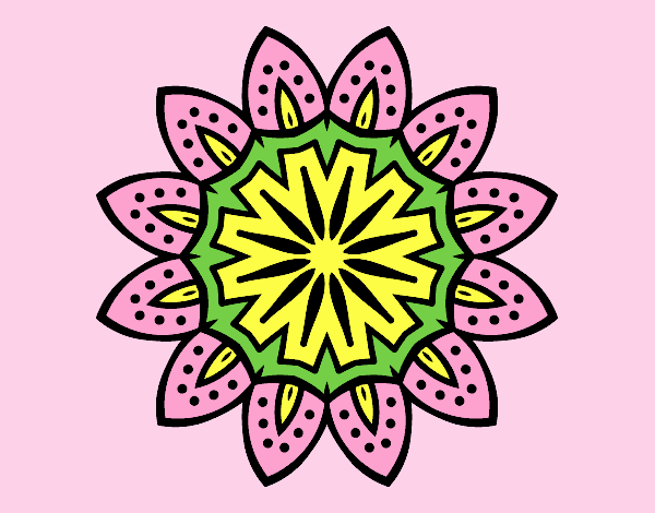 Coloring page Mandala with petals painted byLornaAnia