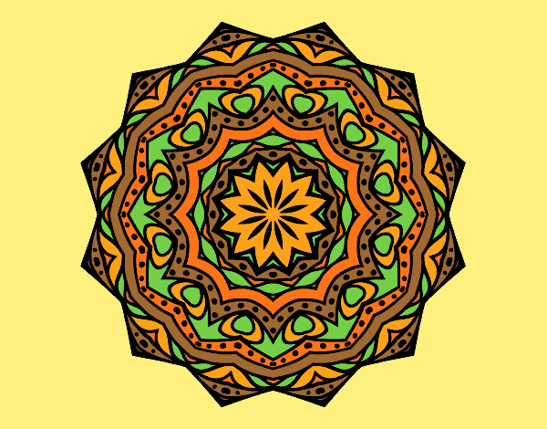 Coloring page Mandala with stratum painted byLornaAnia