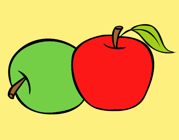 Coloring page Two apples painted byJessicaB