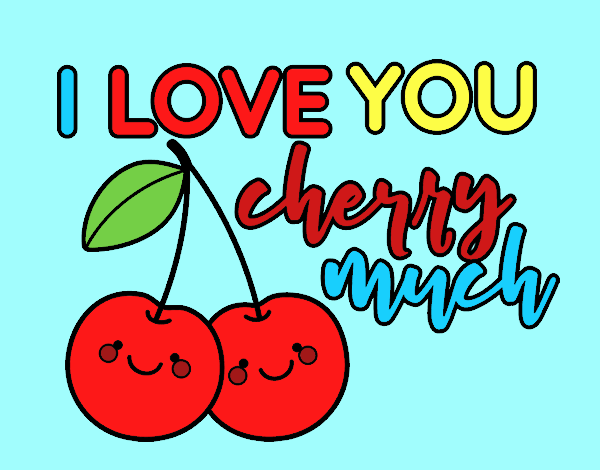 Coloring page I love you cherry much painted byJessicaB