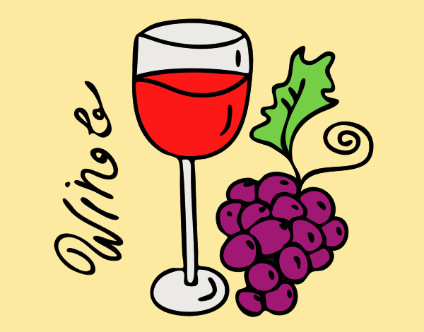 Coloring page Red wine painted byLornaAnia