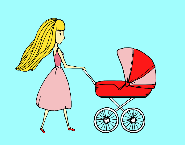Mom with stroller