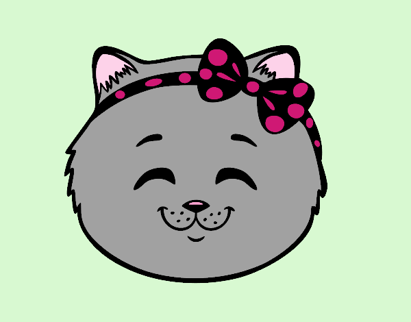 Coloring page Happy cat girl face painted byLornaAnia